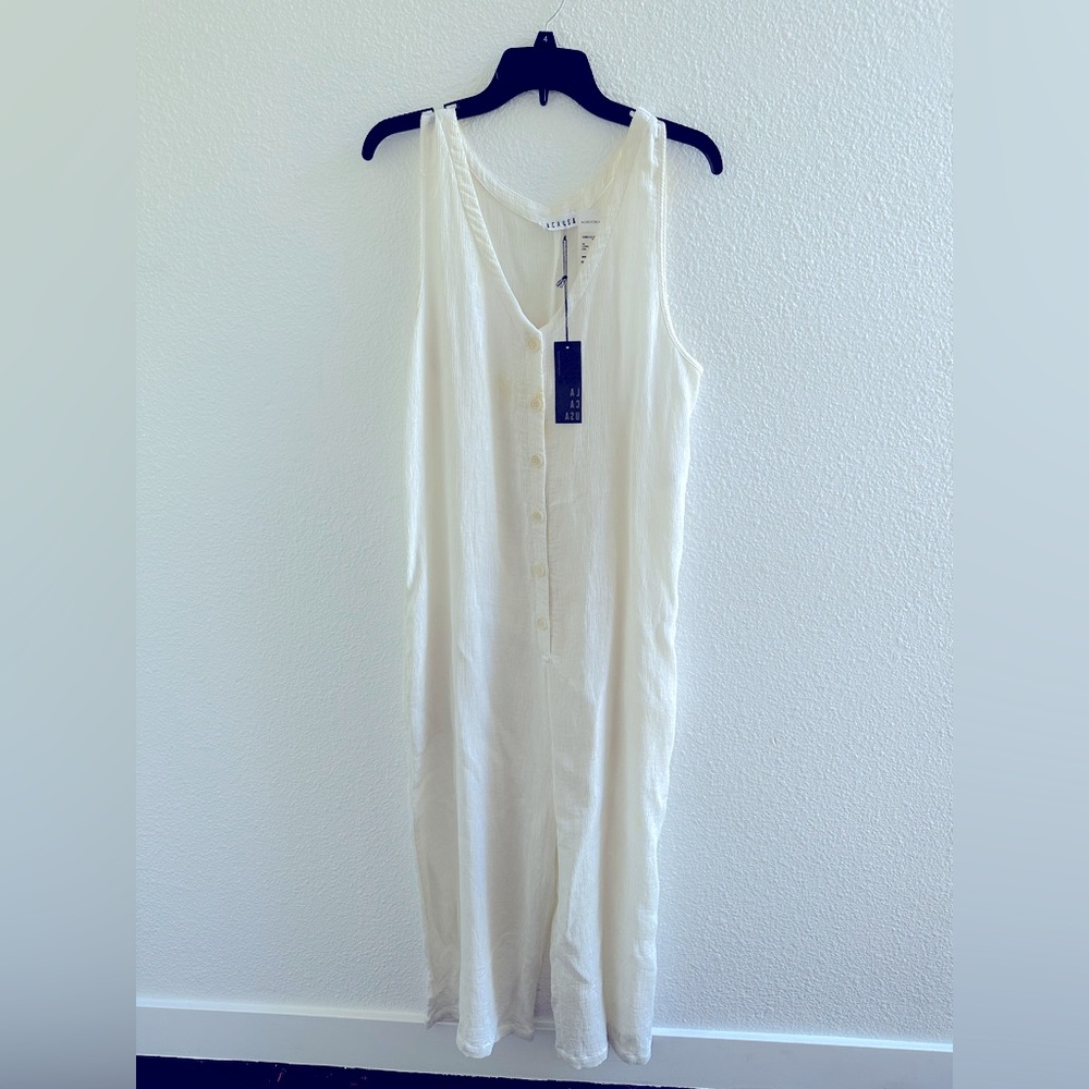 LACAUSA Elderflower Cream Jumpsuit Effortless Style